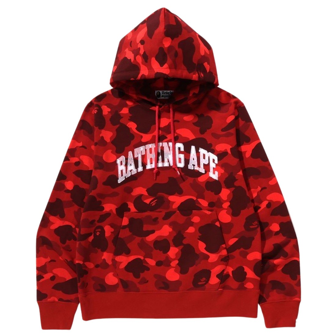 A Bathing Ape Men Color Camo Pullover Hoodie (red)