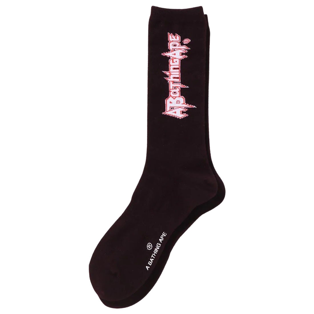 A Bathing Ape Men Multi Logo Long Socks (burgundy)