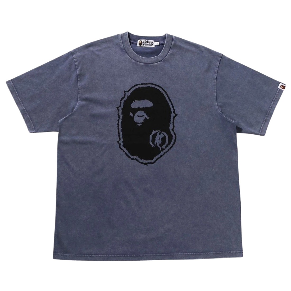 A Bathing Ape Men Garment Dye Ape Head Relaxed Fit Tee (charcoal)