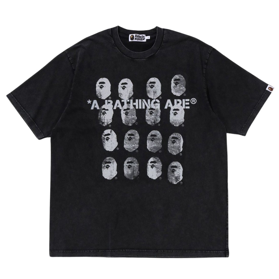 A Bathing Ape Men Garment Dye Logo Relaxed Fit Tee (black)