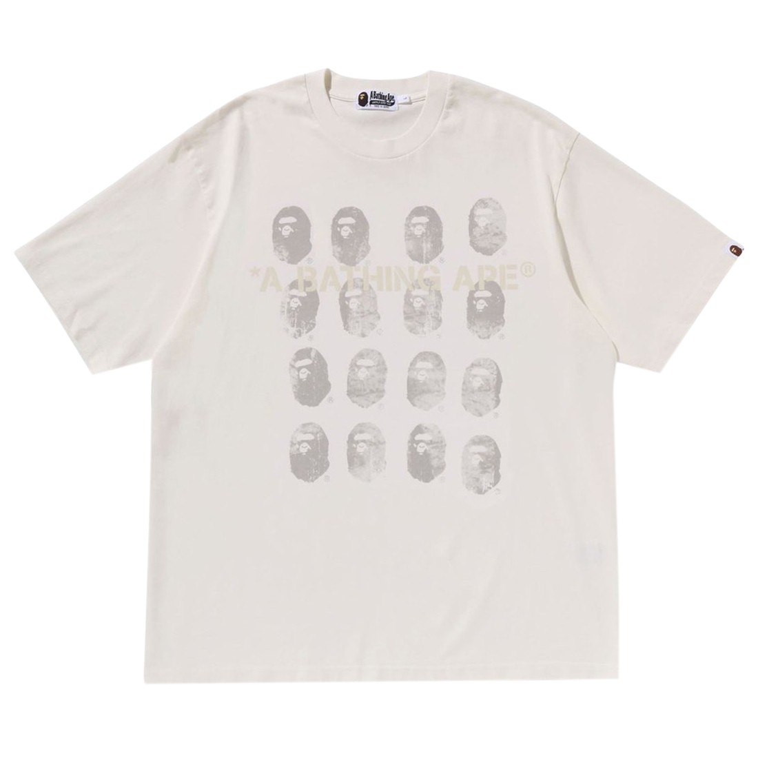 A Bathing Ape Men Garment Dye Logo Relaxed Fit Tee (ivory)