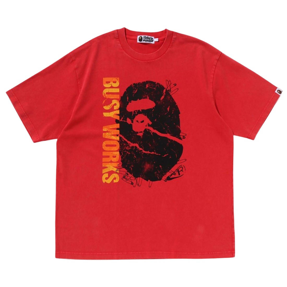 A Bathing Ape Men Garment Dye Relaxed Fit Tee (red)