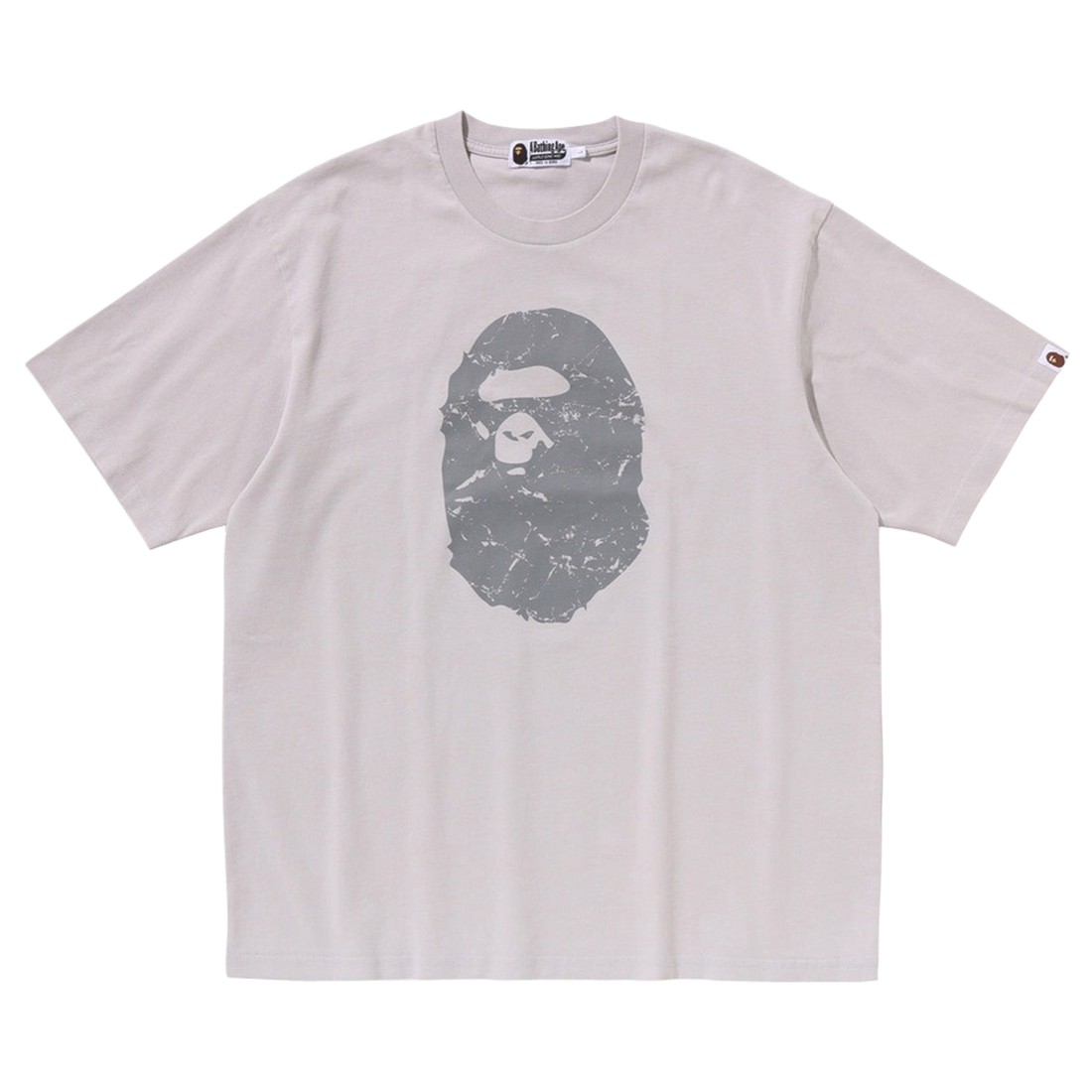 A Bathing Ape Men Heavy Washed Ape Head Relaxed Fit Tee (gray)