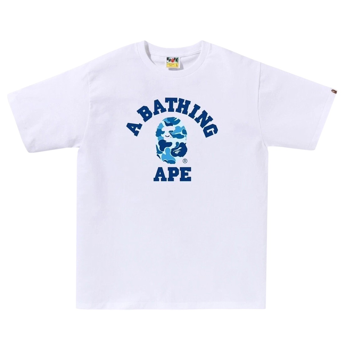 A Bathing Ape Men ABC Camo College Tee (white / blue)