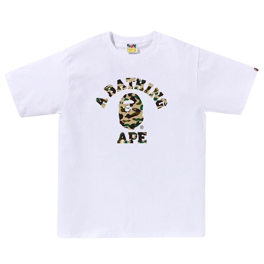 A Bathing Ape Men 1st Camo College Tee (white / yellow)