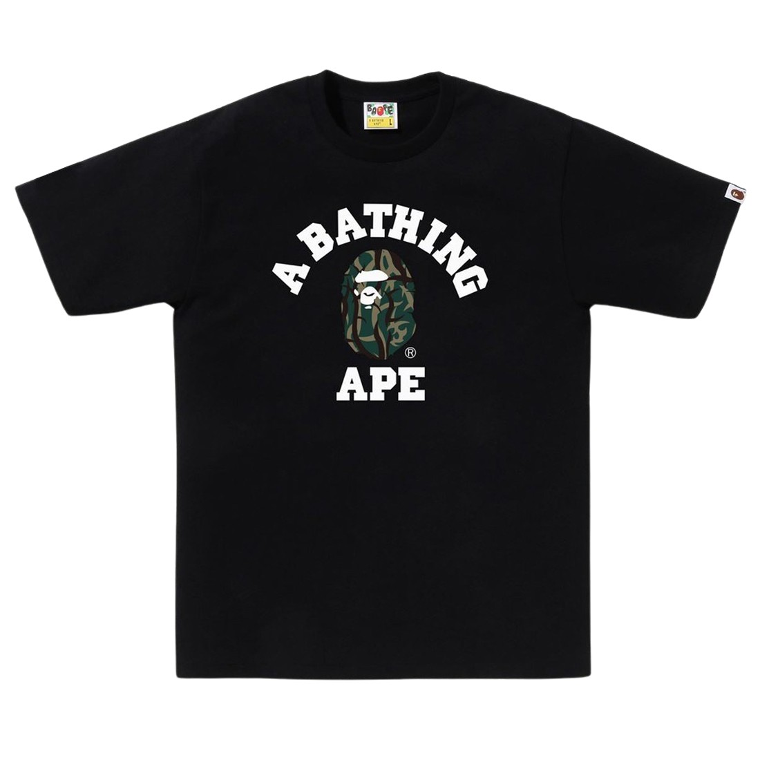 A Bathing Ape Men Trial Camo College Tee (black / green)