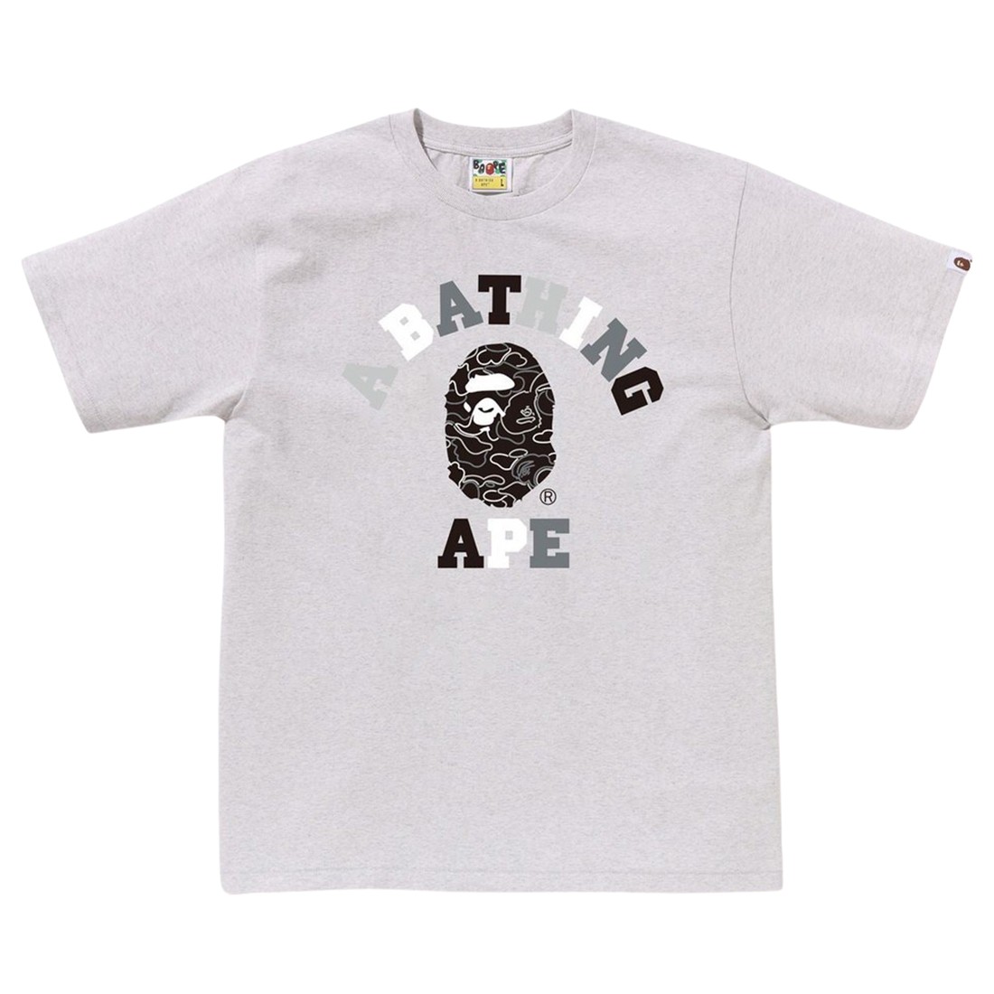A Bathing Ape Men Neon Camo College Tee (gray)