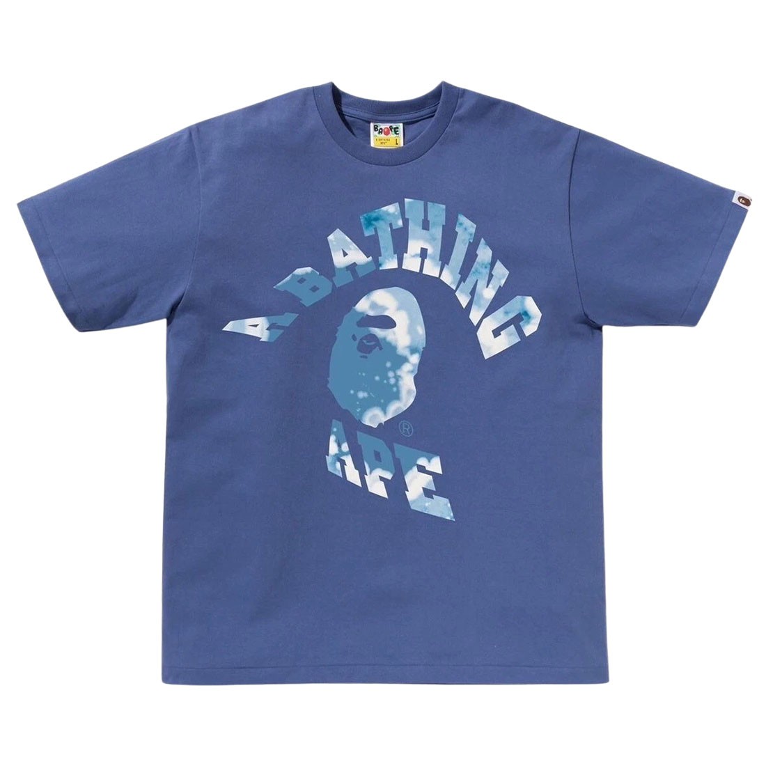 A Bathing Ape Men Tie Dye Twist College Tee (navy)
