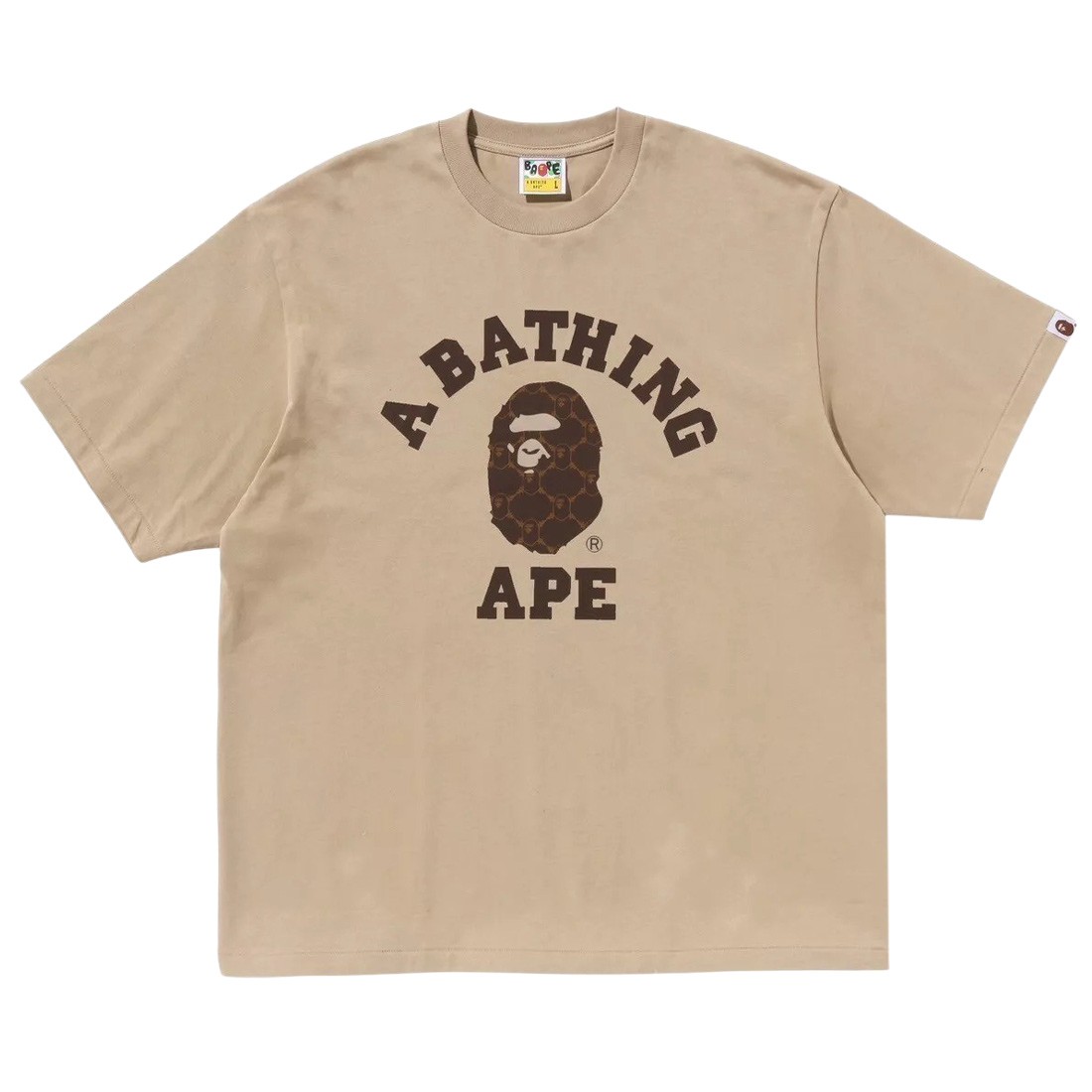 A Bathing Ape Men College Monogram College Relaxed Fit Tee (beige)