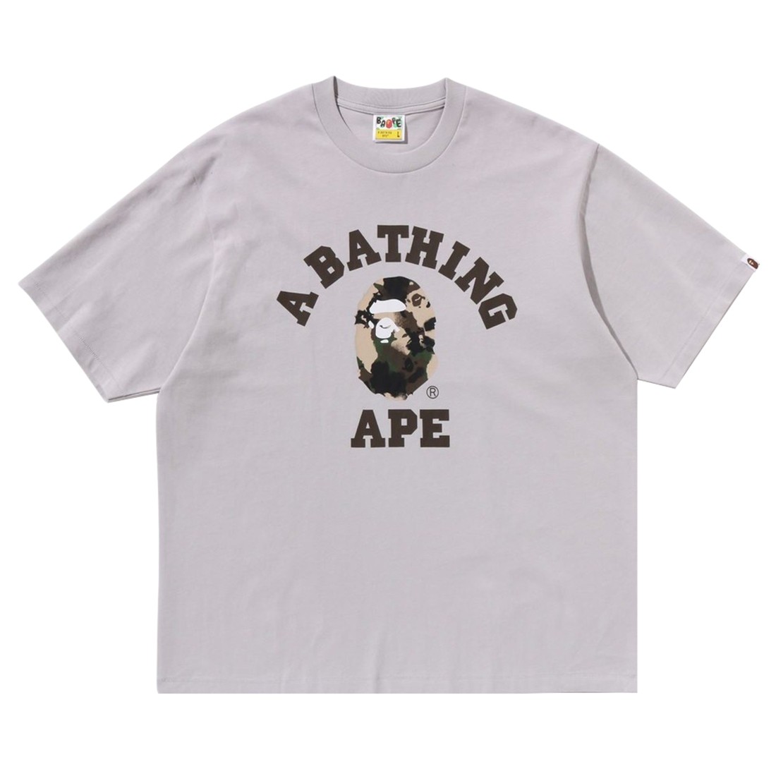 A Bathing Ape Men Map Camo College Relaxed Fit Tee (gray)