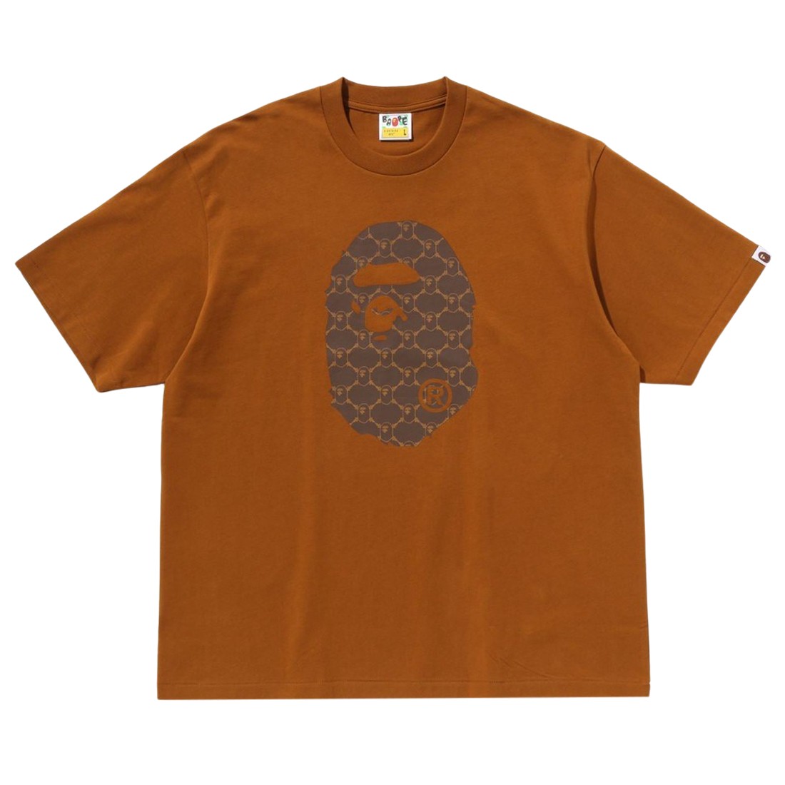 A Bathing Ape Men College Monogram Ape Head Relaxed Fit Tee (beige)