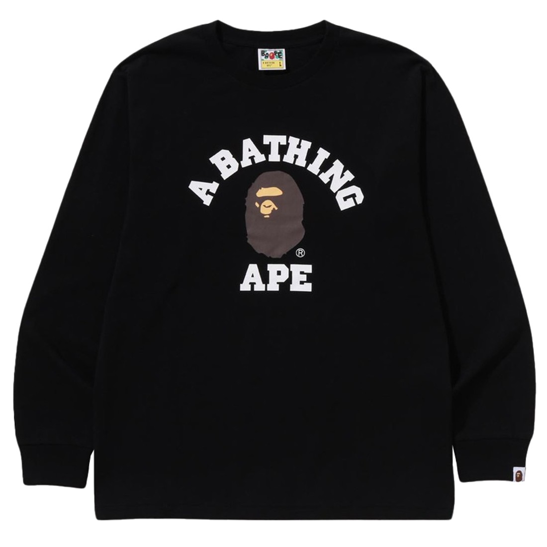 A Bathing Ape Men College Long Sleeve Tee (black)