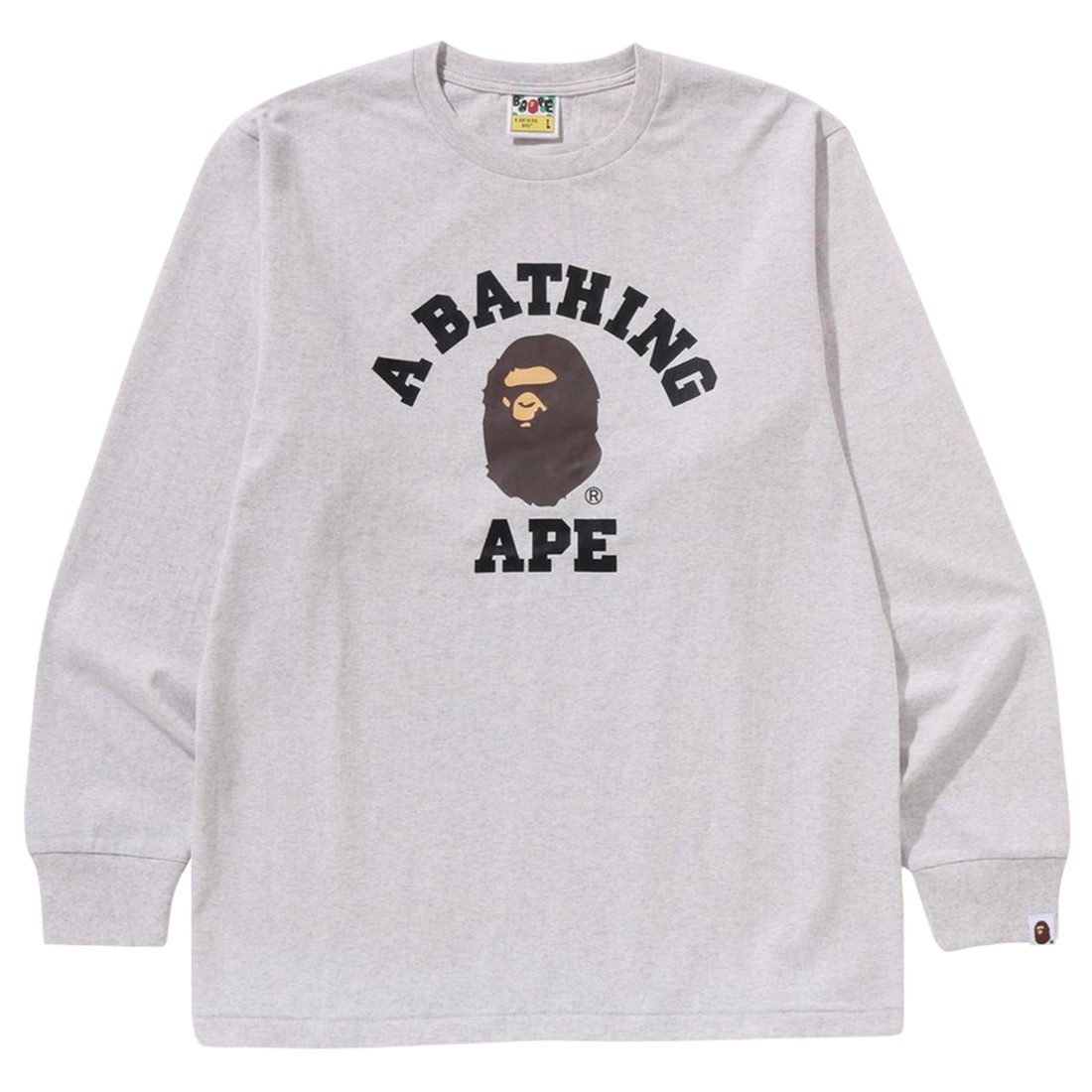 A Bathing Ape Men College Long Sleeve Tee (gray)