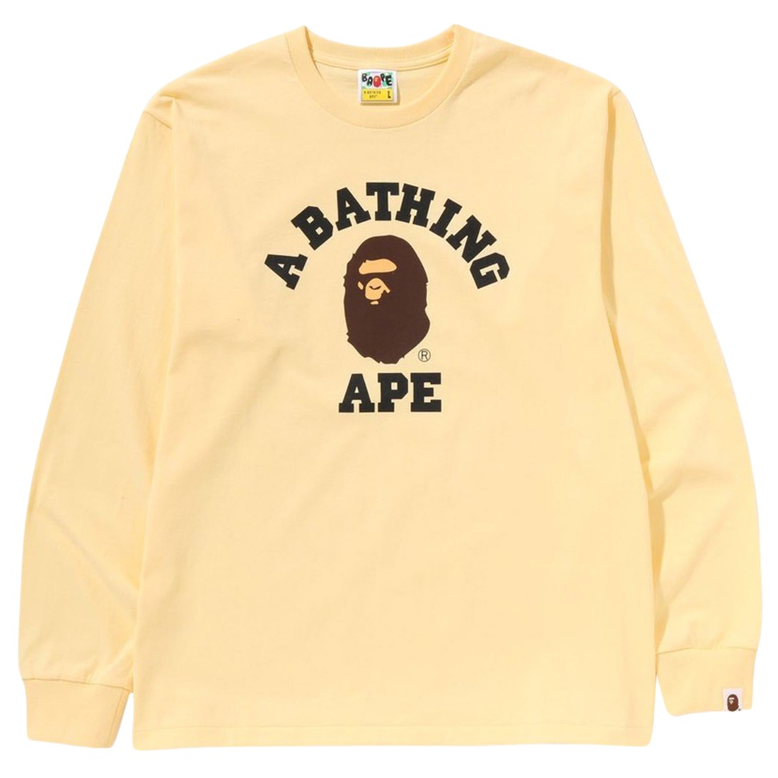 A Bathing Ape Men College Long Sleeve Tee (yellow)