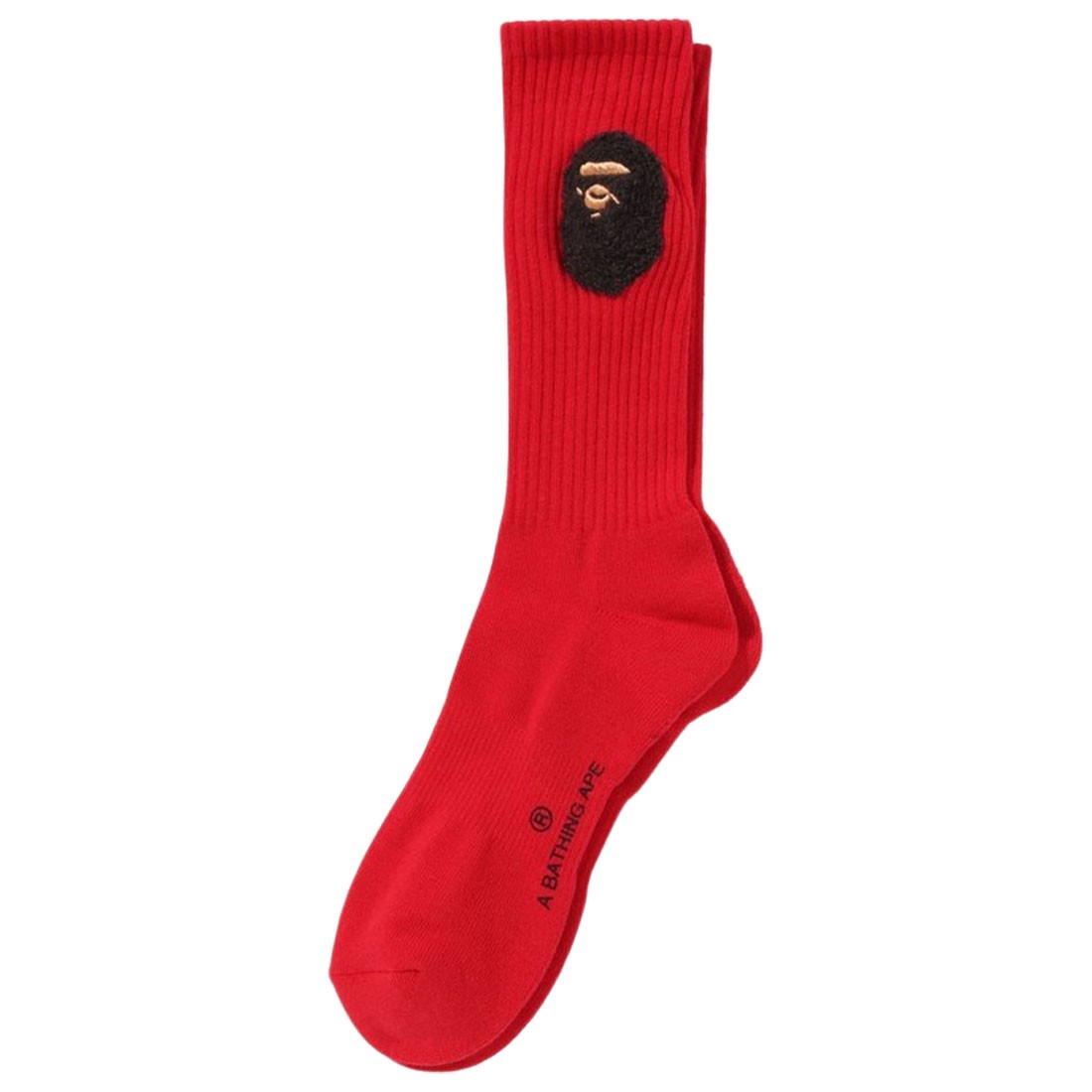 A Bathing Ape Men Balloon Yarn Ape Head Socks (red)