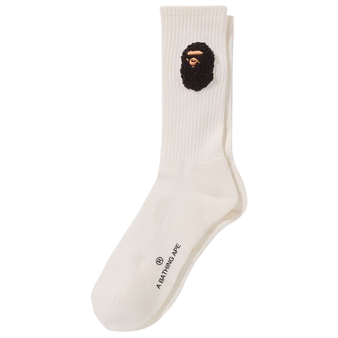 A Bathing Ape Men Balloon Yarn Ape Head Socks (white)