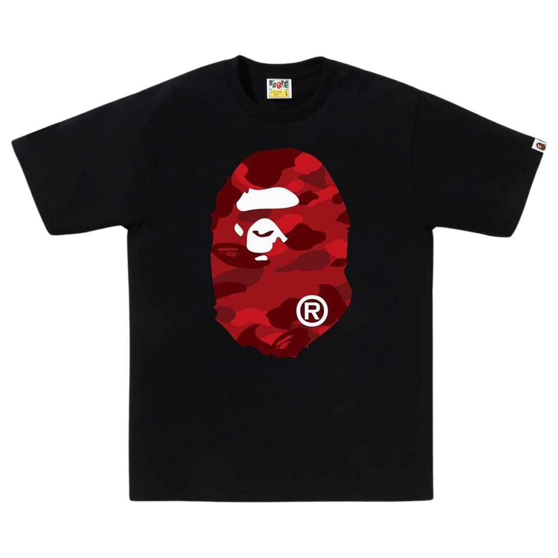 A Bathing Ape Men Color Camo Big Ape Head Tee (black / red)