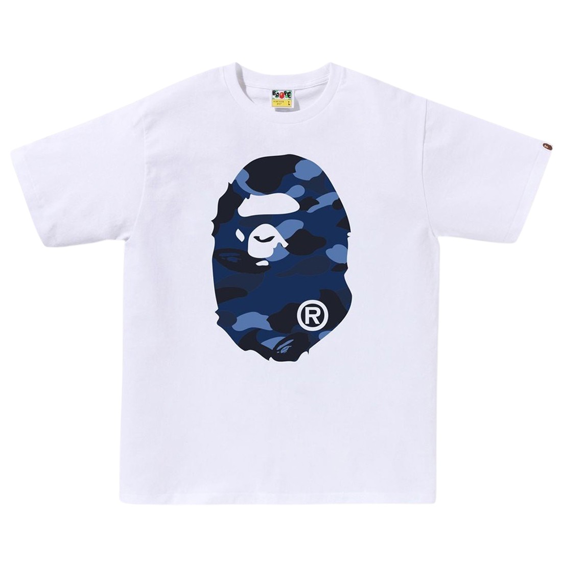 A Bathing Ape Men Color Camo Big Ape Head Tee (white / navy)