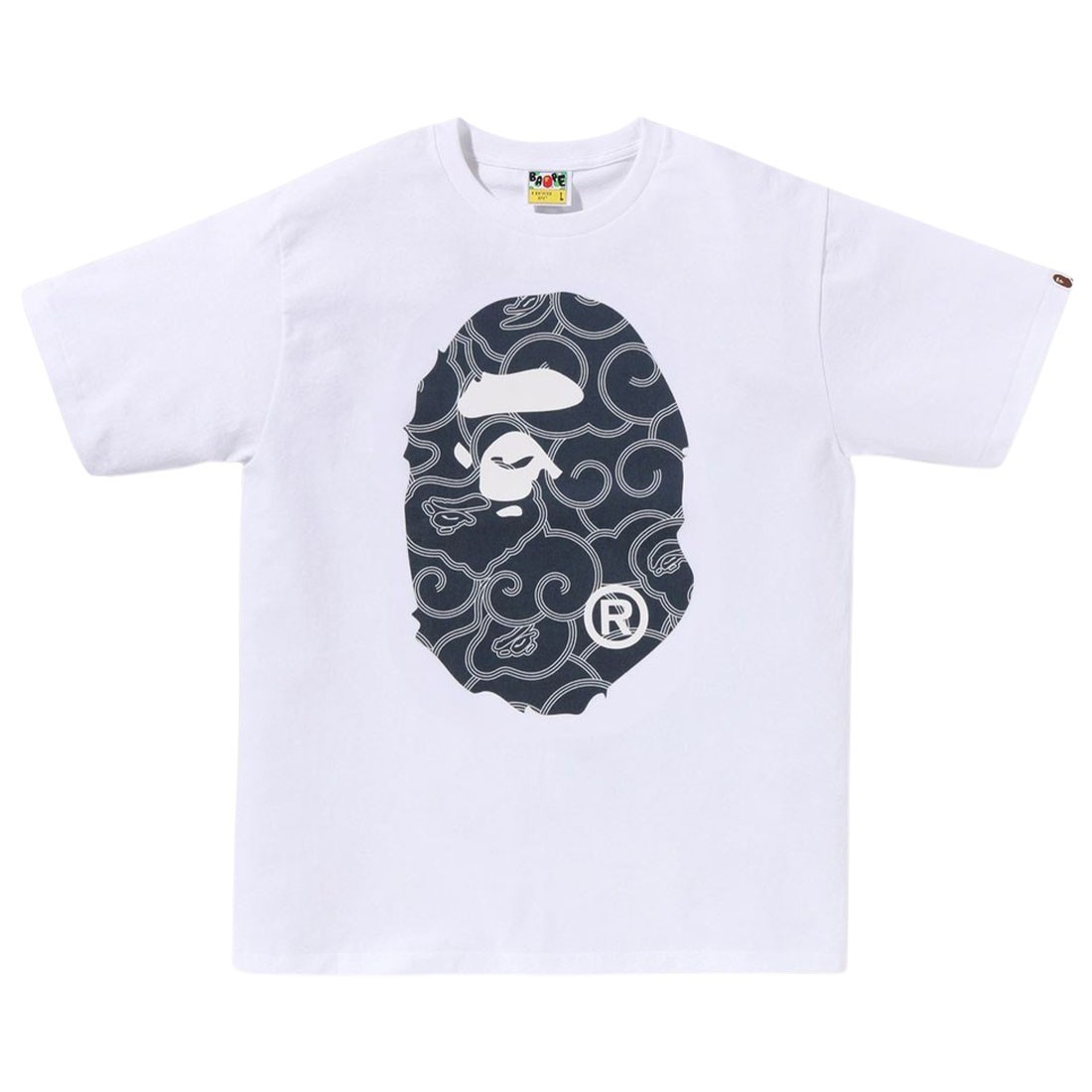 A Bathing Ape Men Japanese Cloud Camo Big Ape Head Tee (white)