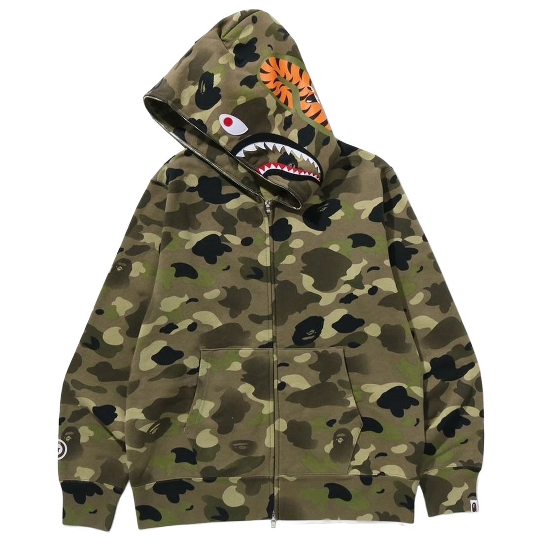 A Bathing Ape Men Gradation Camo Shark Full Zip Hoodie (olive / olivedrab)