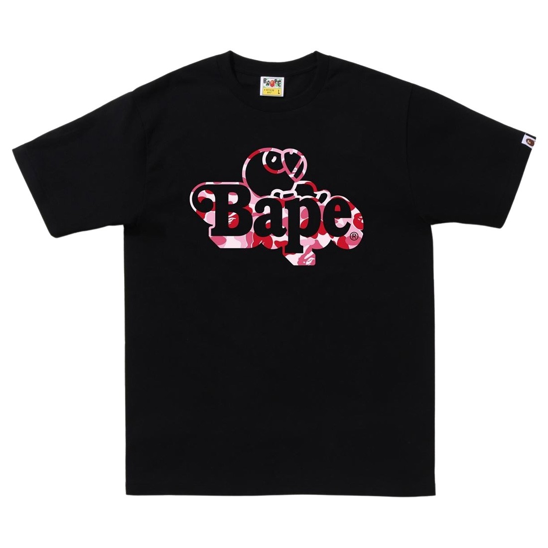 A Bathing Ape Men ABC Camo Milo On Bape Tee black pink