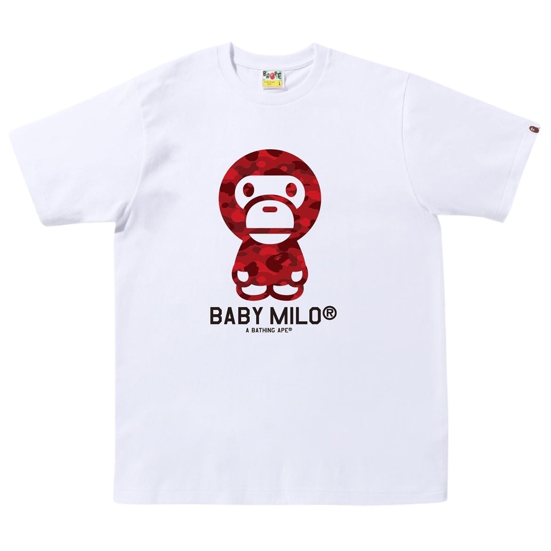 A Bathing Ape Men Color Camo Baby Milo Tee (white / red)