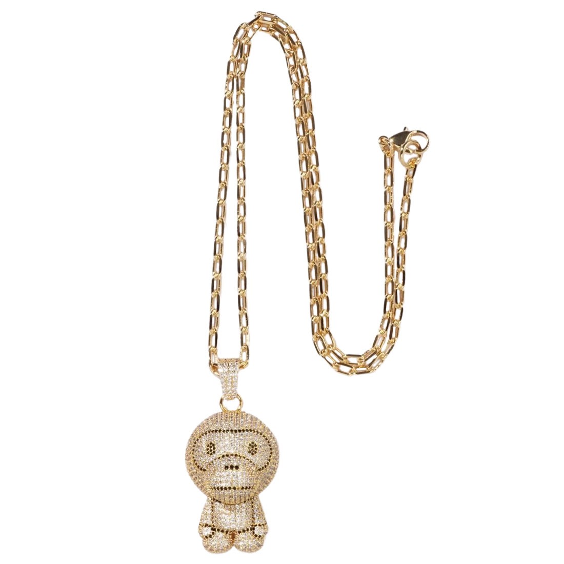 A Bathing Ape Milo Crystal Stone Necklace (gold)