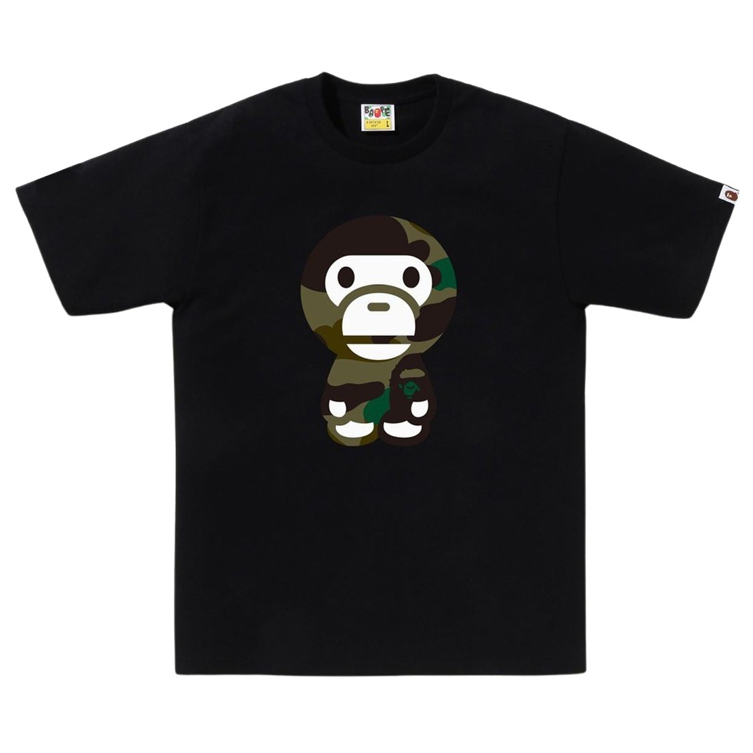 A Bathing Ape Men Giant 1st Camo Big Baby Milo Tee (black / green)