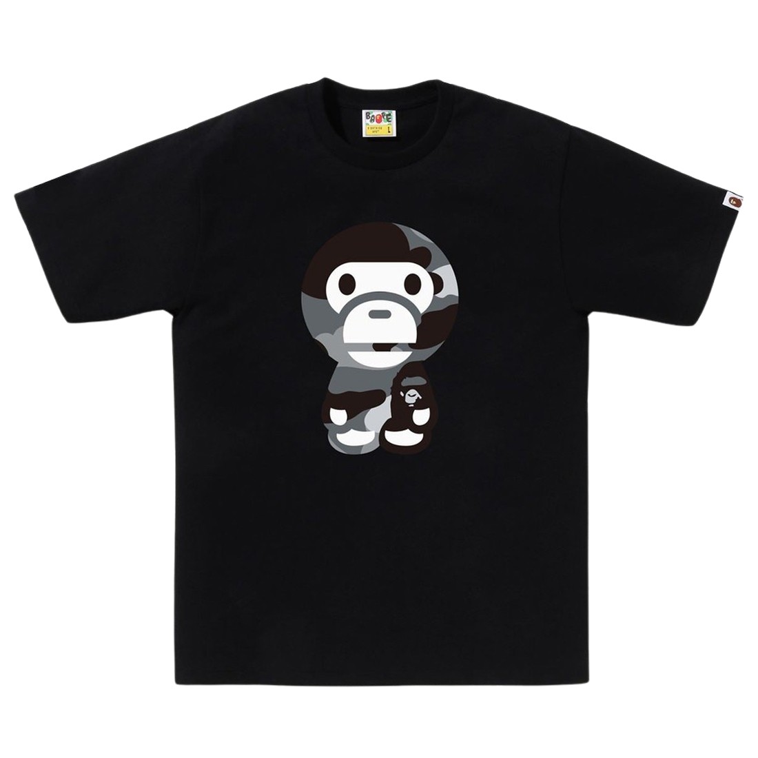 A Bathing Ape Men Giant 1st Camo Big Baby Milo Tee (black / gray)