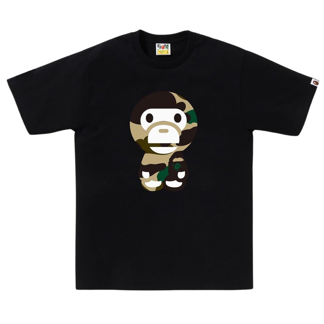 A Bathing Ape Men Giant 1st Camo Big Baby Milo Tee (black / yellow)