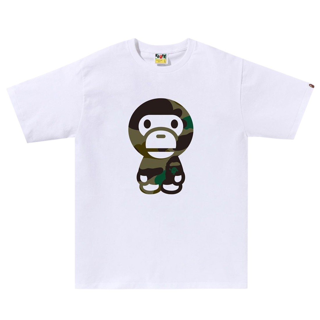 A Bathing Ape Men Giant 1st Camo Big Baby Milo Tee (white / green)