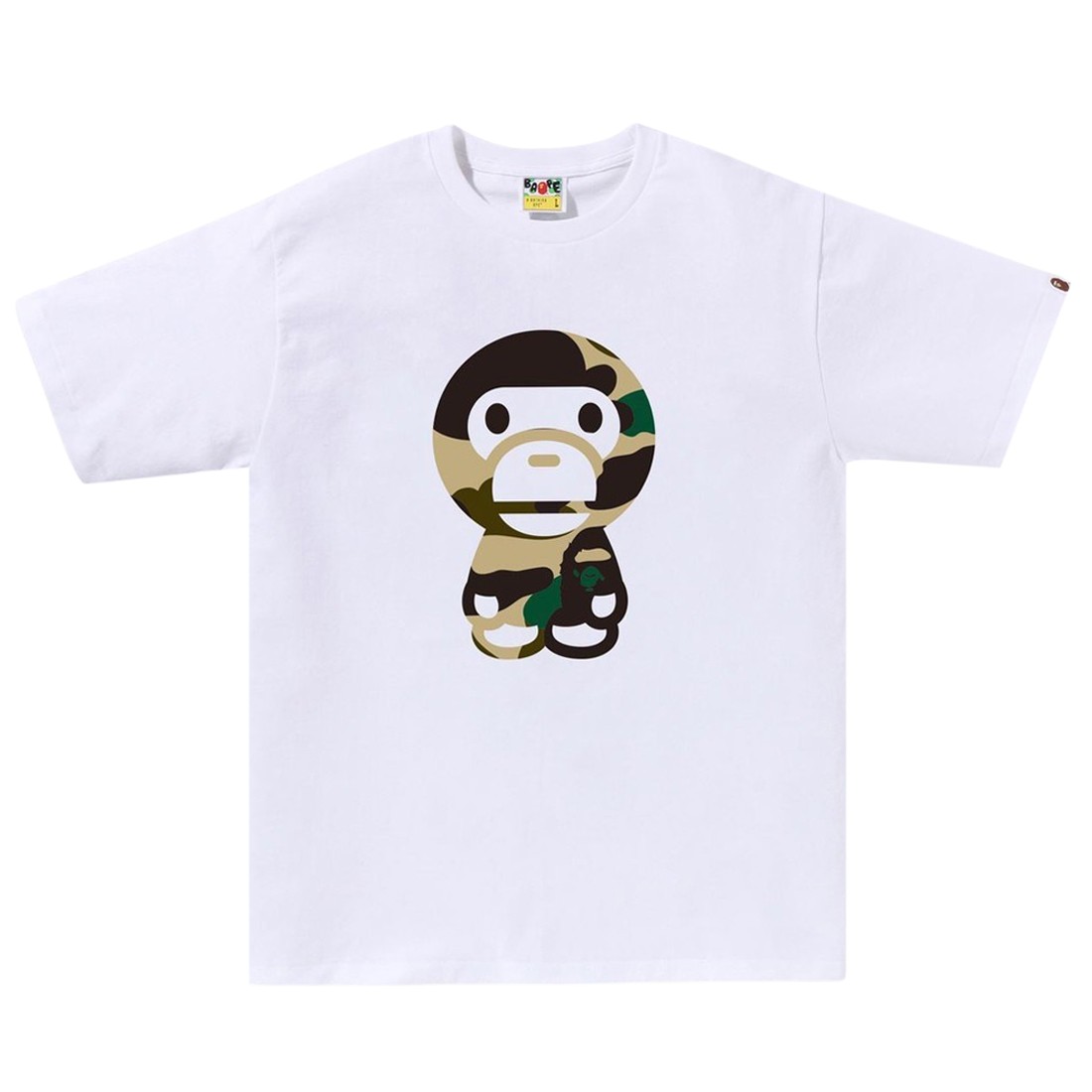 A Bathing Ape Men Giant 1st Camo Big Baby Milo Tee (white / yellow)