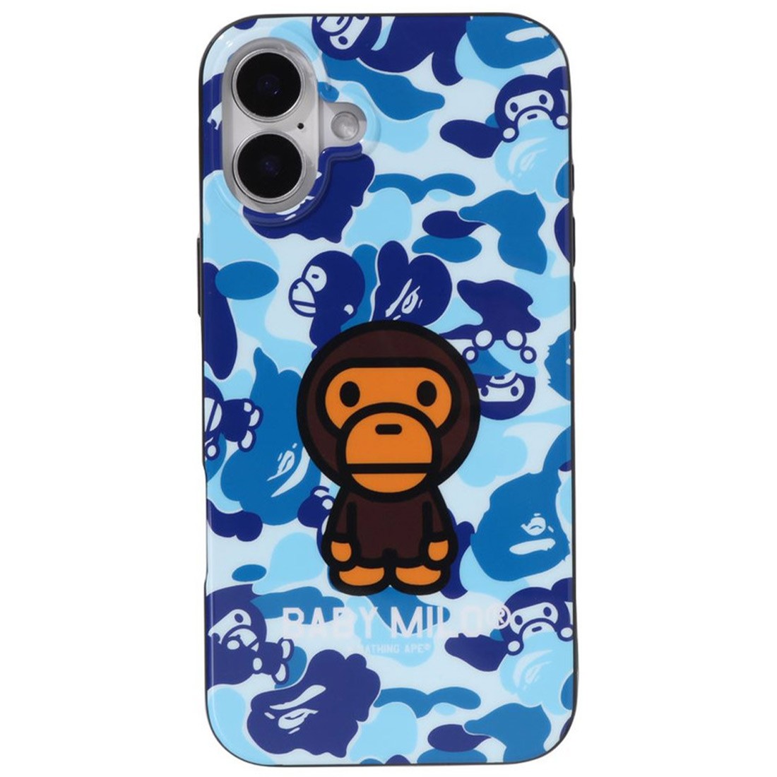 A Bathing Ape ABC Milo Camo iPhone 16 Plus Case (blue)