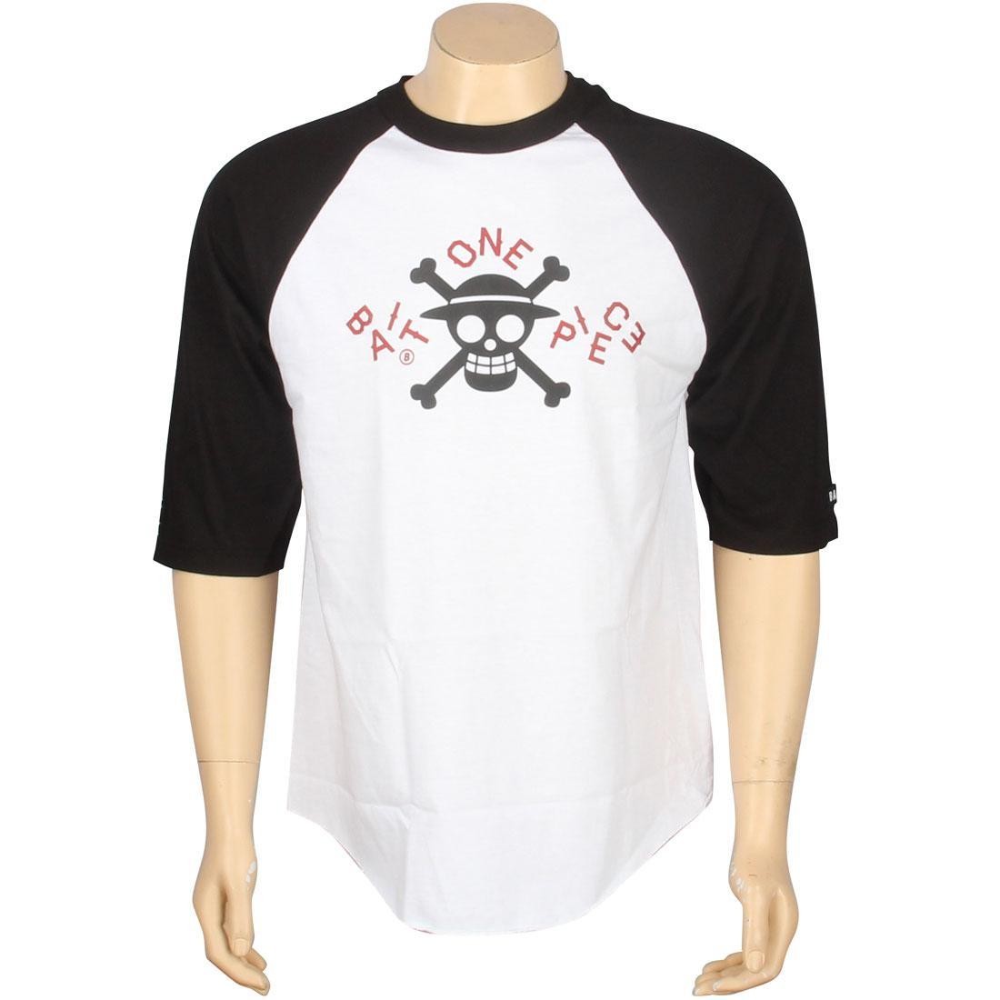 BAIT x One Piece Scrambled Raglan Tee (white / black)