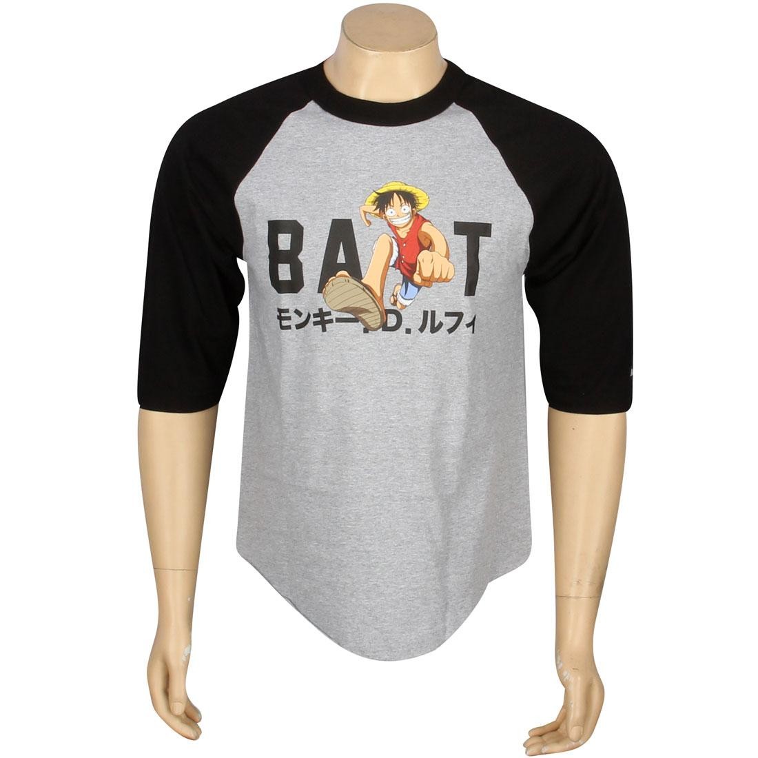 BAIT x One Piece Luffy BAIT Logo Raglan Tee (heather / black)