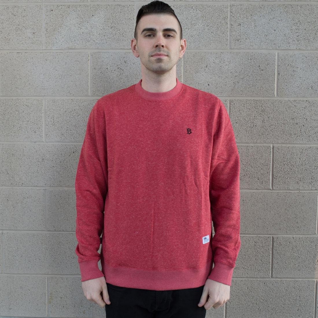 BAIT B Letter Invisible Pockets Fitted Crewneck (red)