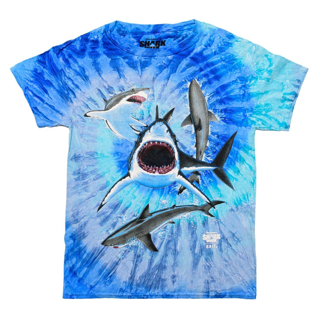 Cheap Cerbe Jordan Outlet x Discovery Channel Men Shark Week Tie Dye Tee (blue)