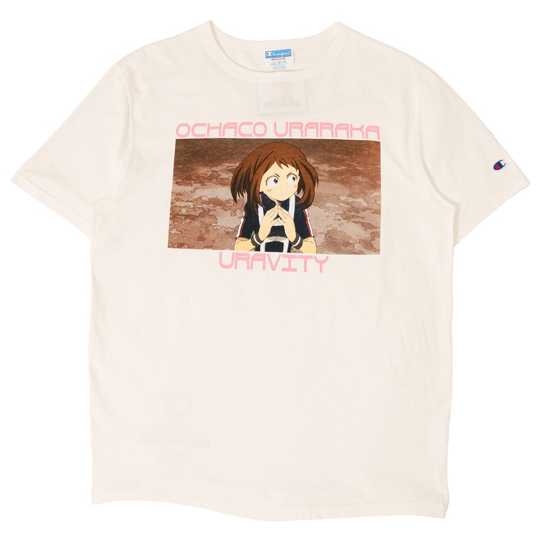 Cheap Urlfreeze Jordan Outlet x Champion x My Hero Acadamia Men Ochaco Tee (white)