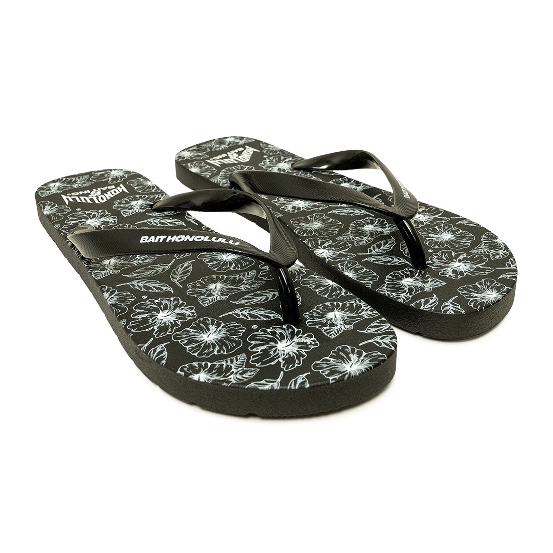 Cheap Urlfreeze Jordan Outlet Unisex Honolulu Flower Flip Flops (black)