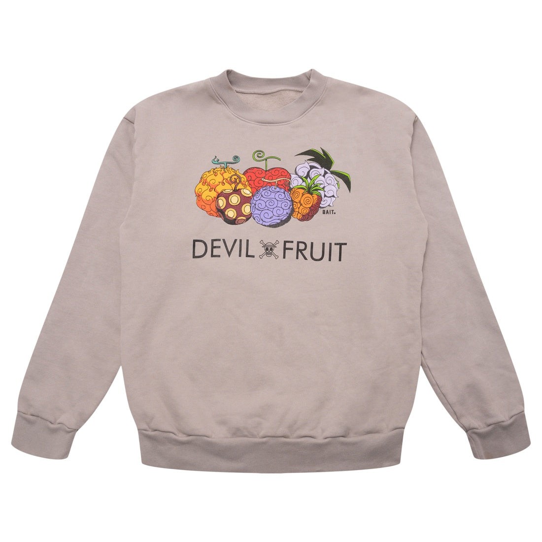 BAIT x One Piece x Upcycle LA Men Devil Fruit Crewneck Sweater (gray)