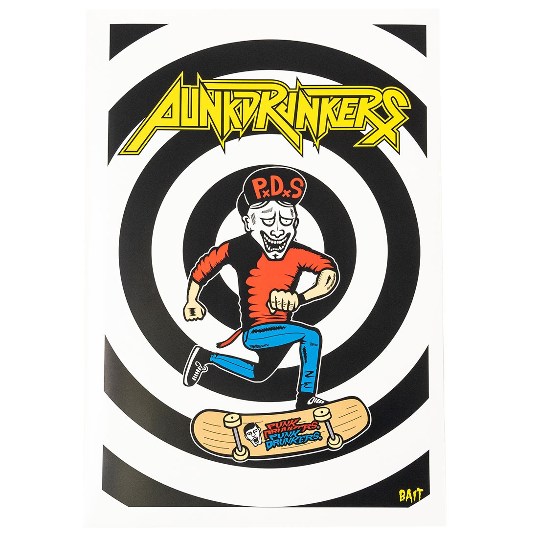 BAIT x Punk Drunker 11x14 Print- Drunk Skater (black)
