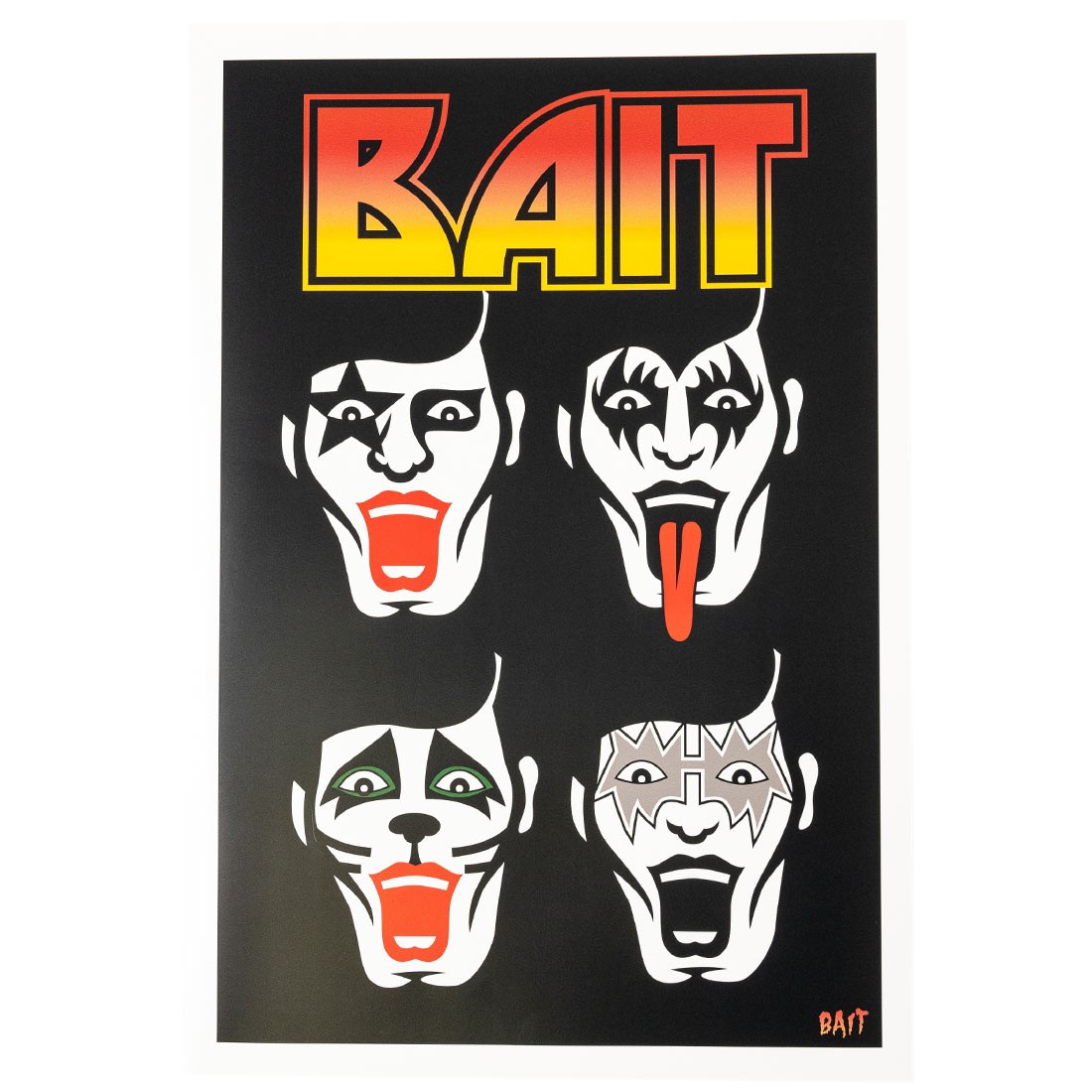 BAIT x Punk Drunker 11x14 Print- BAIT KISS (black)