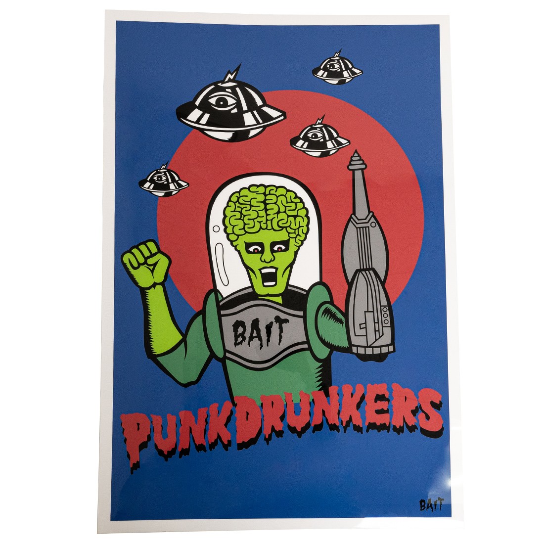 BAIT x Punk Drunker 24x36 Crystal HQ Print - BAIT Attacks (black)