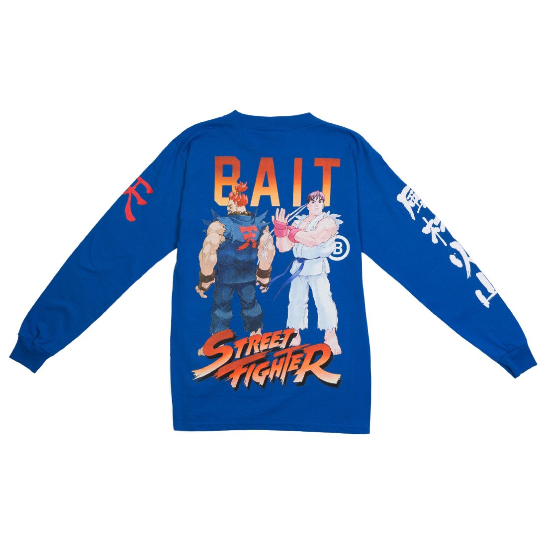 BAIT x Street Fighter Men Akuma Versus Ryu Stance Long Sleeve Tee (blue / royal)