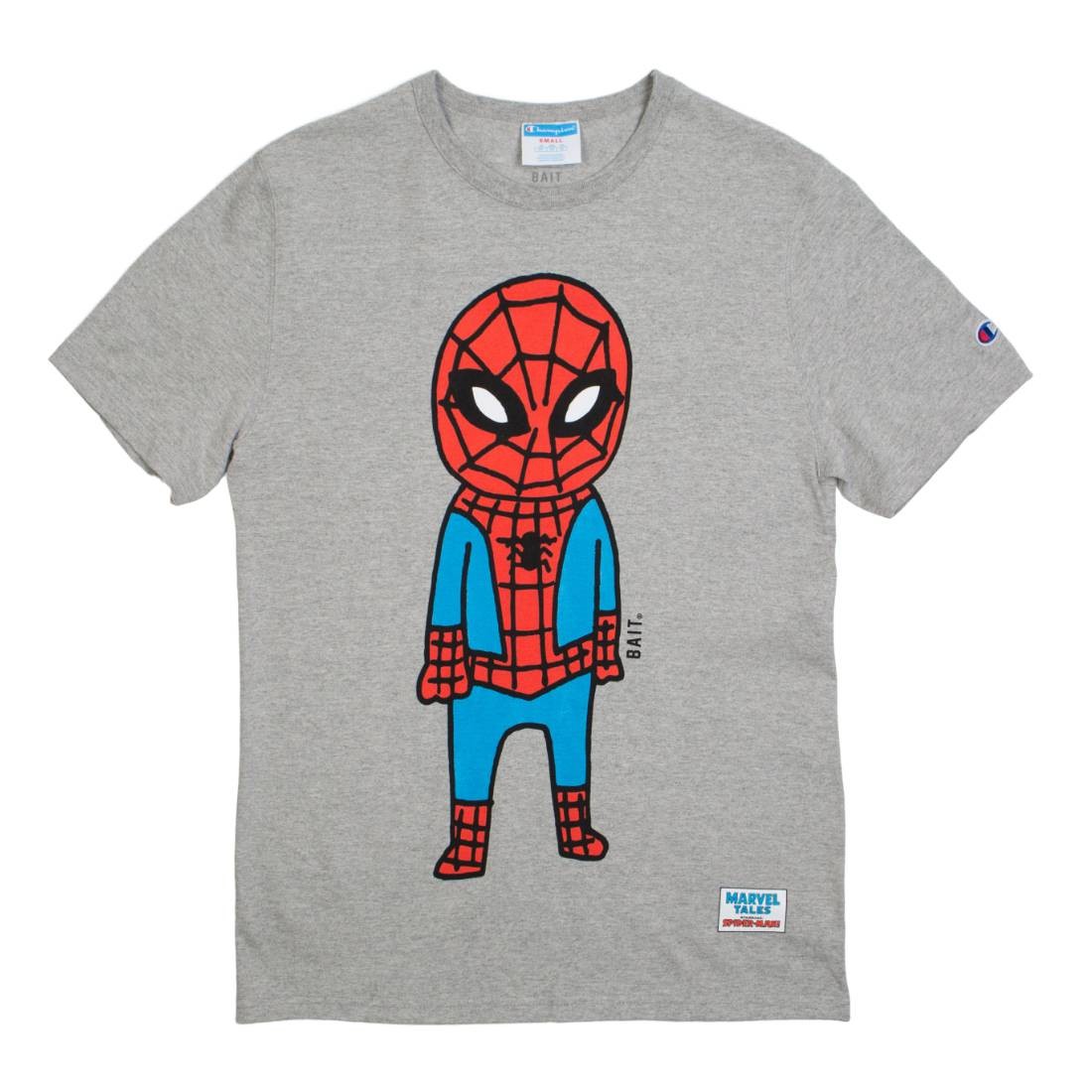BAIT x Spiderman x Champion Men Spiderman Doodle Tee (gray / oxford)