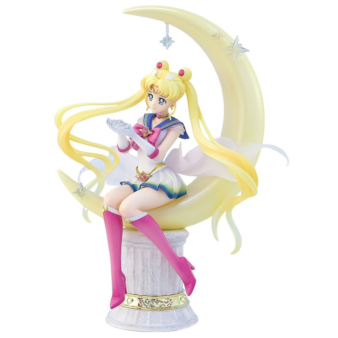 Bandai Figuarts Zero Chouette Pretty Guardian Sailor Moon Eternal The Movie  Super Sailor Moon Bright Moon And Legendary Silver Crystal Figure yellow