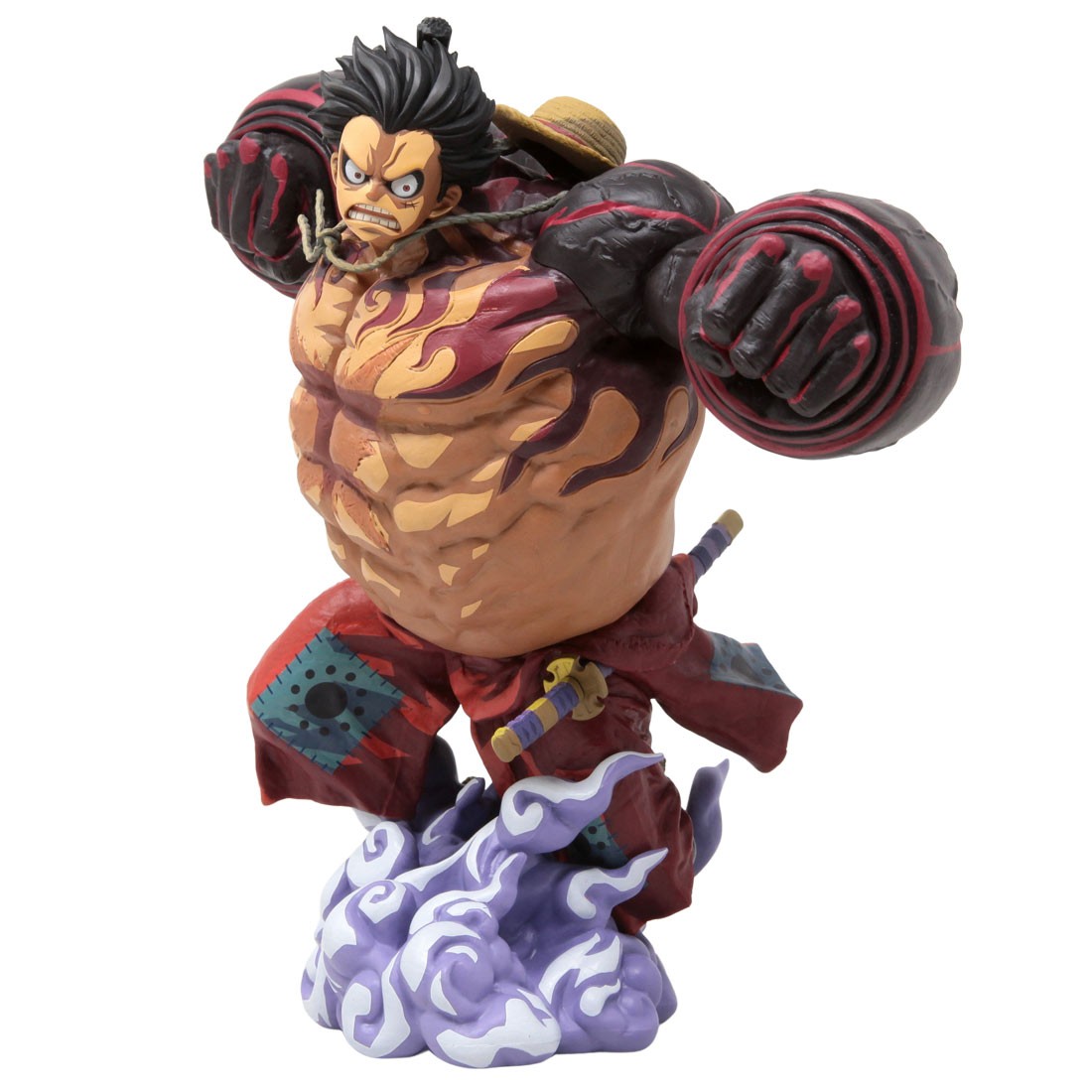 Banpresto One Piece Banpresto World Figure Colosseum 3 Super Master Stars  Piece The Monkey D. Luffy Gear4 Two Dimensions Figure red