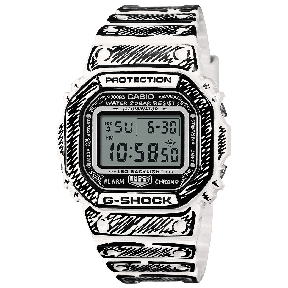 G-Shock Watches x Joshua Vides DW5600JV-7 Watch (white / black)