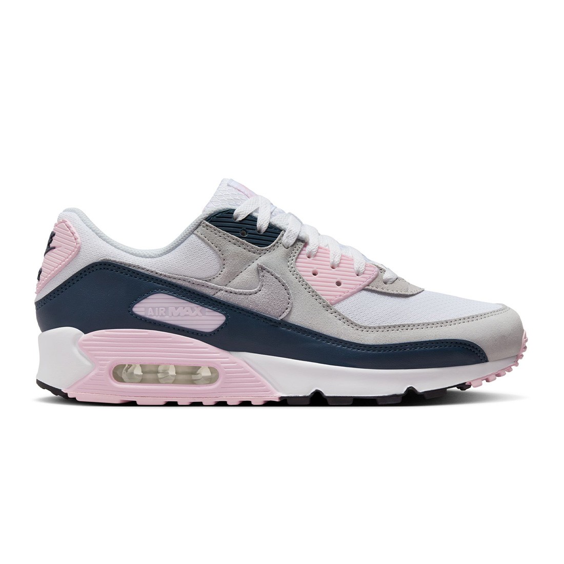 Nike Men Air Max 90 (white / wolf grey-pink foam -armory navy)