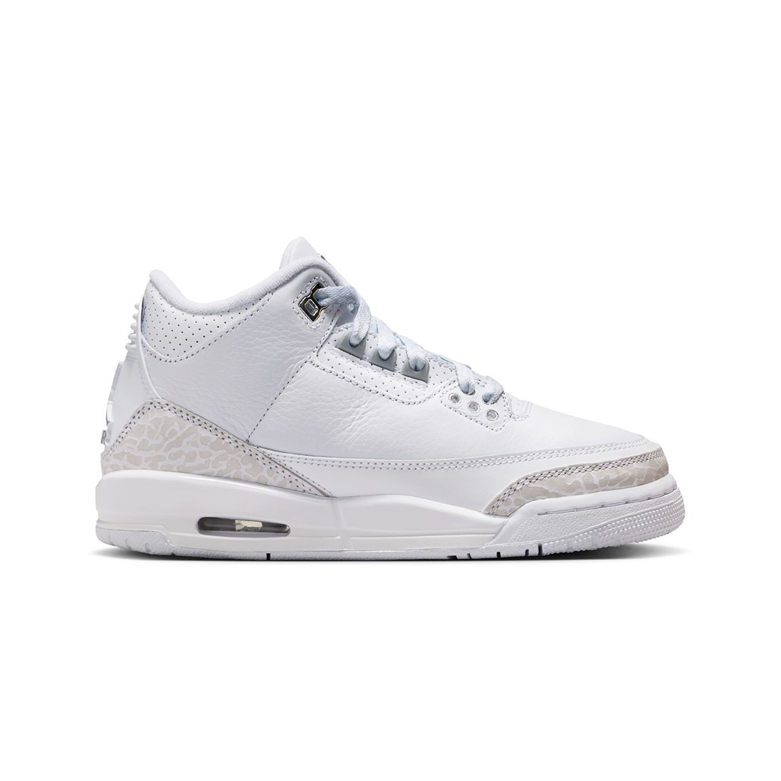 Air Jordan 3 Retro Pure Money Big Kids (white / metallic silver-white)